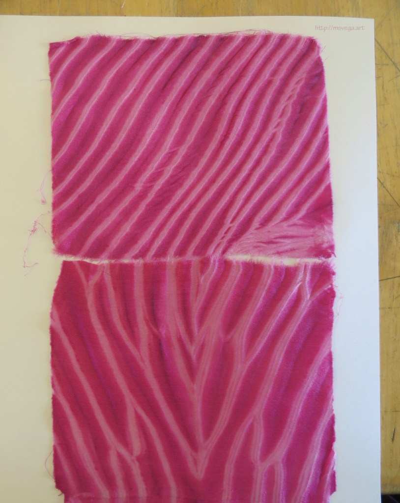 The result of the arashi technique on silk